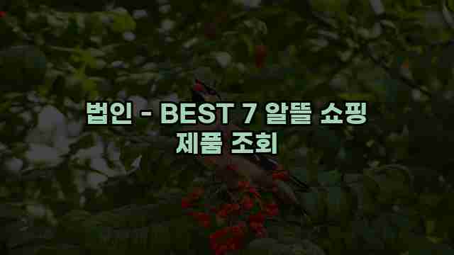 법인 - BEST 7 알뜰 쇼핑 제품 조회