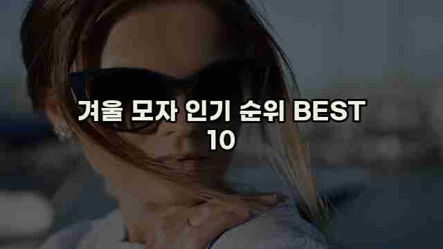 겨울 모자 인기 순위 BEST 10