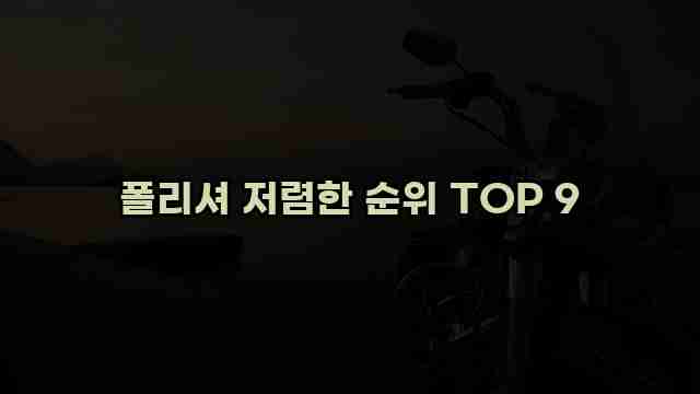 폴리셔 저렴한 순위 TOP 9