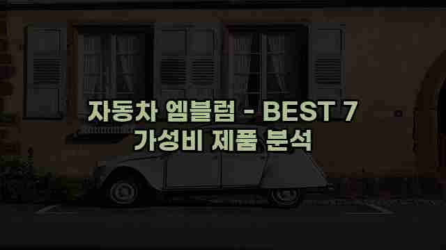 자동차 엠블럼 - BEST 7 가성비 제품 분석