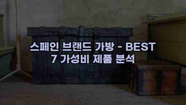 스페인 브랜드 가방 - BEST 7 가성비 제품 분석 1 1 스페인 브랜드 가방 - BEST 7 가성비 제품 분석