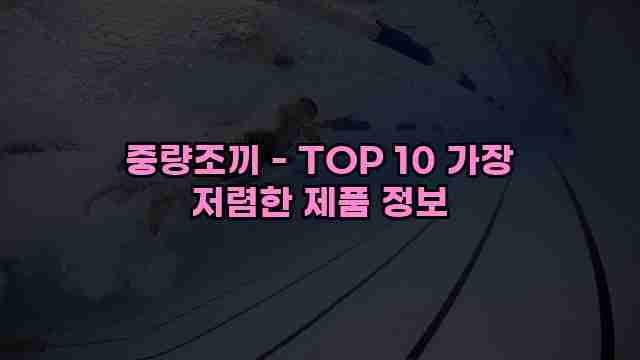 중량조끼 - TOP 10 가장 저렴한 제품 정보