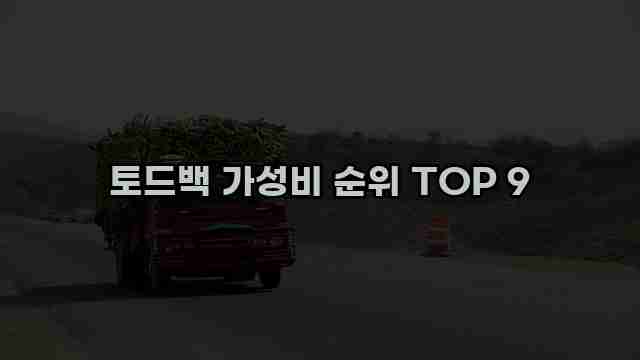 토드백 가성비 순위 TOP 9