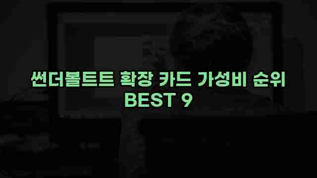 썬더볼트트 확장 카드 가성비 순위 BEST 9