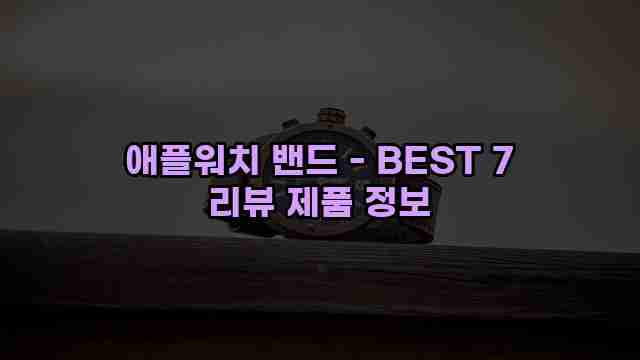 애플워치 밴드 - BEST 7 리뷰 제품 정보