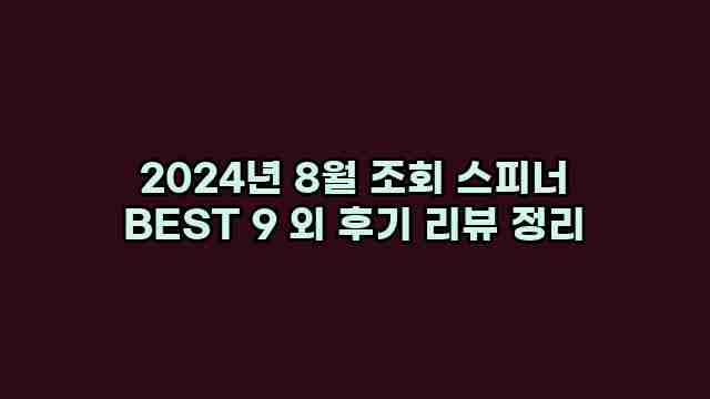 2024년 8월 조회 스피너 BEST 9 외 후기 리뷰 정리