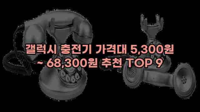 갤럭시 충전기 가격대 5,300원 ~ 68,300원 추천 TOP 9