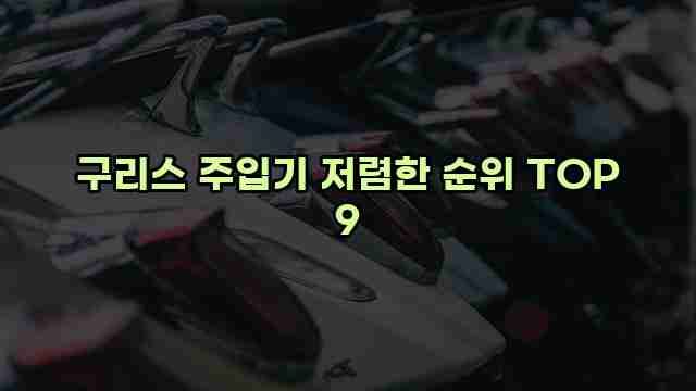 구리스 주입기 저렴한 순위 TOP 9