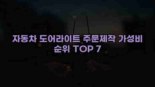 자동차 도어라이트 주문제작 가성비 순위 TOP 7