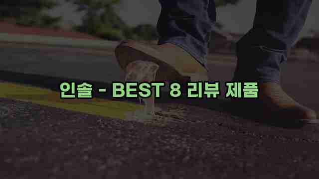 인솔 - BEST 8 리뷰 제품 