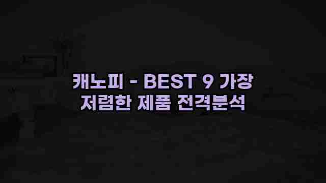 캐노피 - BEST 9 가장 저렴한 제품 전격분석