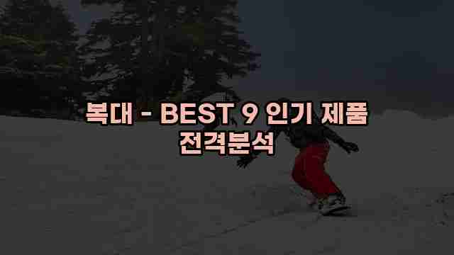 복대 - BEST 9 인기 제품 전격분석