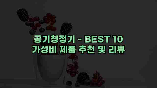 공기청정기 - BEST 10 가성비 제품 추천 및 리뷰