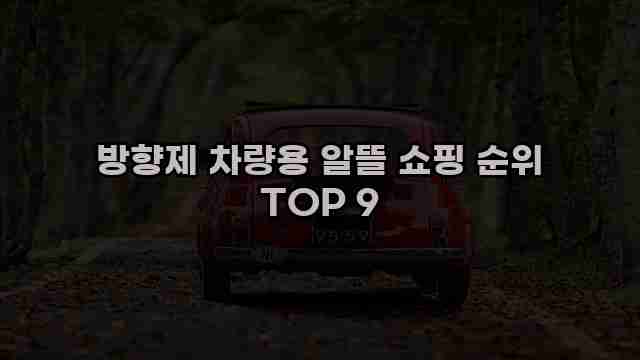 방향제 차량용 알뜰 쇼핑 순위 TOP 9