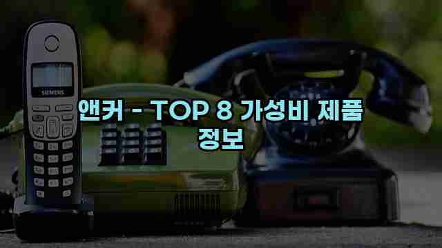 앤커 - TOP 8 가성비 제품 정보