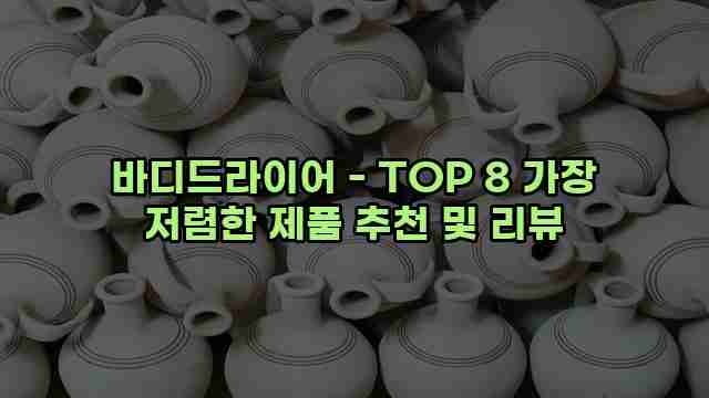 바디드라이어 - TOP 8 가장 저렴한 제품 추천 및 리뷰