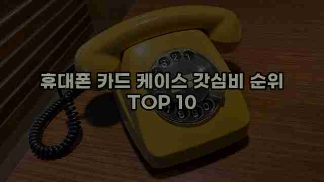 휴대폰 카드 케이스 갓심비 순위 TOP 10