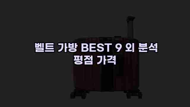  벨트 가방 BEST 9 외 분석 평점 가격