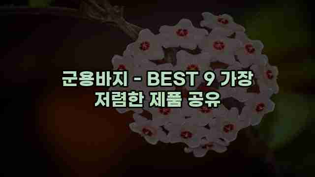 군용바지 - BEST 9 가장 저렴한 제품 공유