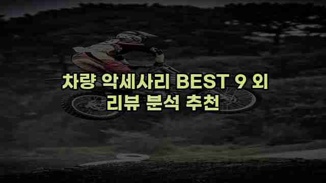  차량 악세사리 BEST 9 외 리뷰 분석 추천