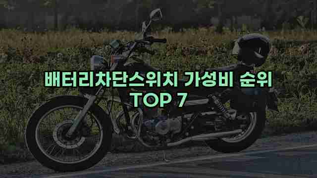 배터리차단스위치 가성비 순위 TOP 7