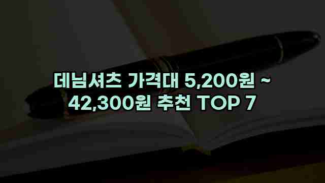 데님셔츠 가격대 5,200원 ~ 42,300원 추천 TOP 7