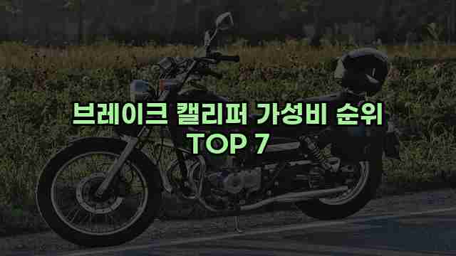 브레이크 캘리퍼 가성비 순위 TOP 7