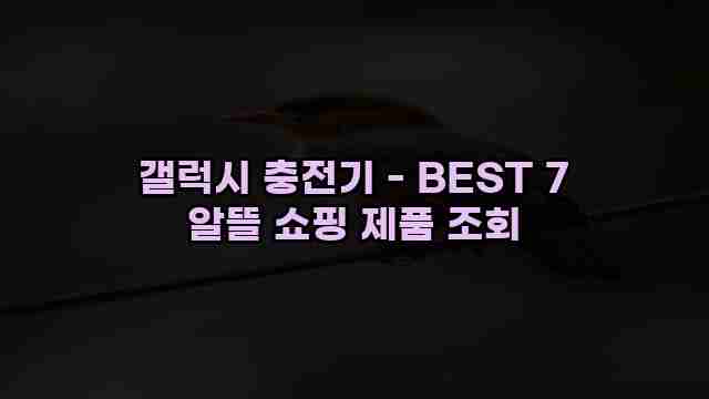 갤럭시 충전기 - BEST 7 알뜰 쇼핑 제품 조회