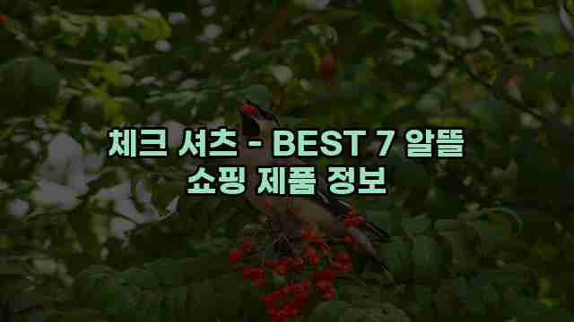 체크 셔츠 - BEST 7 알뜰 쇼핑 제품 정보