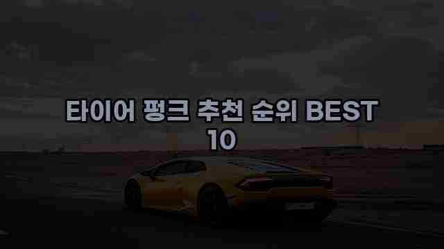 타이어 펑크 추천 순위 BEST 10