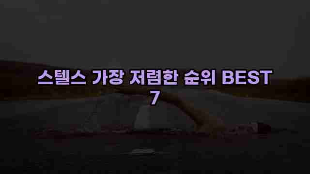 스텔스 가장 저렴한 순위 BEST 7