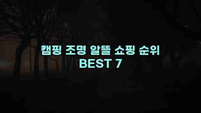 캠핑 조명 알뜰 쇼핑 순위 BEST 7