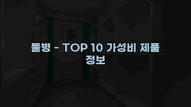 물병 - TOP 10 가성비 제품 정보