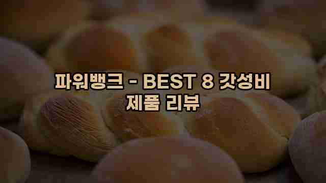 파워뱅크 - BEST 8 갓성비 제품 리뷰