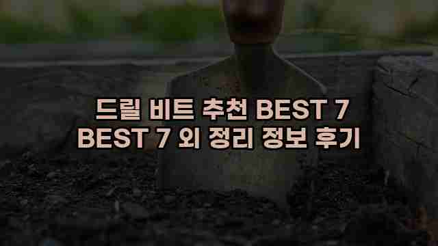  드릴 비트 추천 BEST 7 BEST 7 외 정리 정보 후기