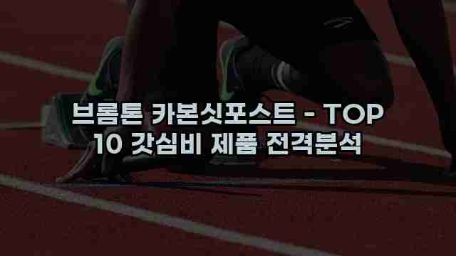 브롬톤 카본싯포스트 - TOP 10 갓심비 제품 전격분석