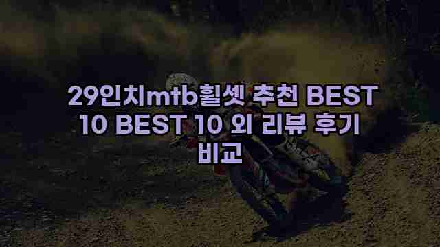  29인치mtb휠셋 추천 BEST 10 BEST 10 외 리뷰 후기 비교