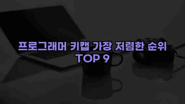 프로그래머 키캡 가장 저렴한 순위 TOP 9