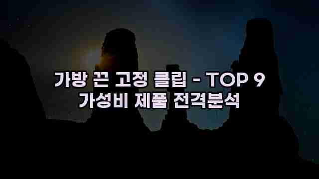 가방 끈 고정 클립 - TOP 9 가성비 제품 전격분석