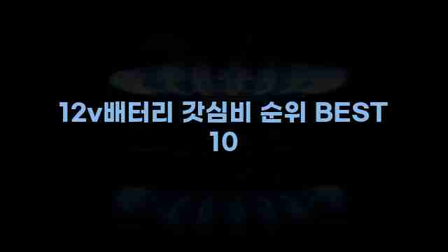 12v배터리 갓심비 순위 BEST 10