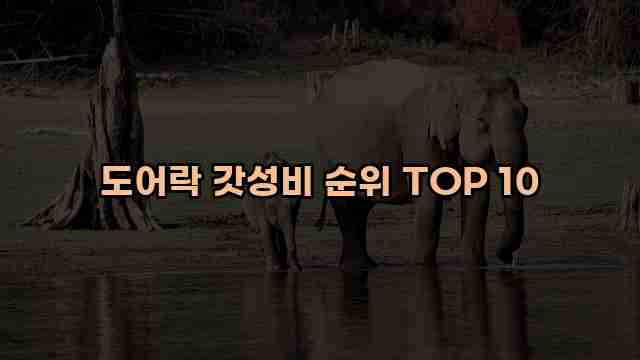 도어락 갓성비 순위 TOP 10