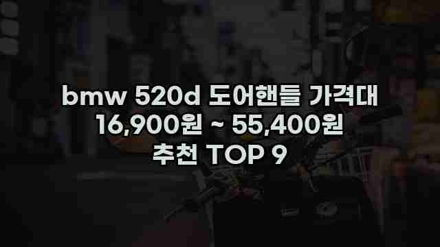 bmw 520d 도어핸들 가격대 16,900원 ~ 55,400원 추천 TOP 9