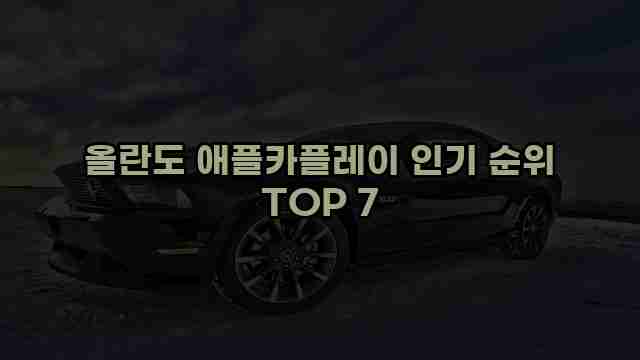 올란도 애플카플레이 인기 순위 TOP 7