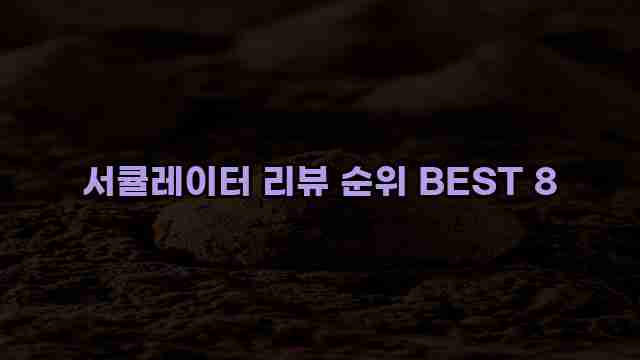 서큘레이터 리뷰 순위 BEST 8