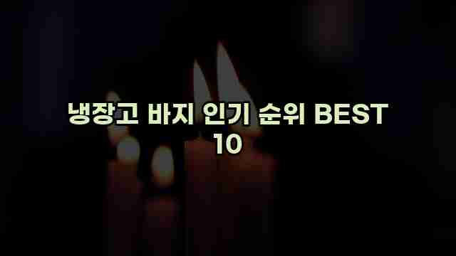 냉장고 바지 인기 순위 BEST 10