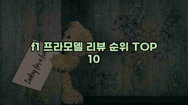 f1 프라모델 리뷰 순위 TOP 10