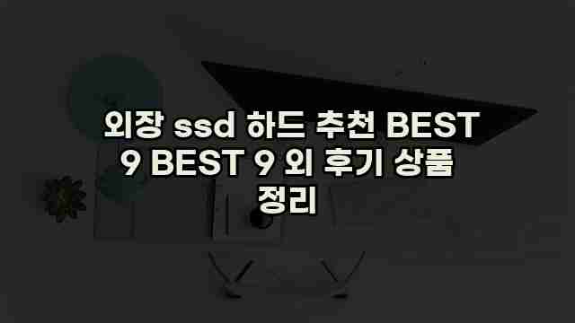  외장 ssd 하드 추천 BEST 9 BEST 9 외 후기 상품 정리