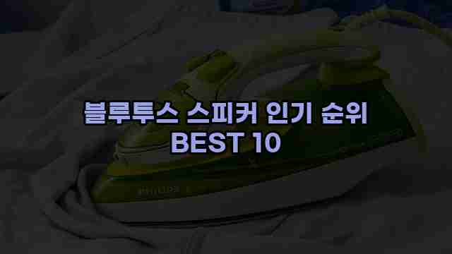 블루투스 스피커 인기 순위 BEST 10