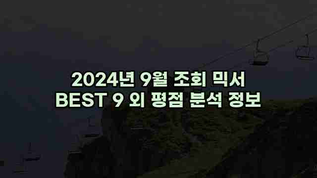 2024년 9월 조회 믹서 BEST 9 외 평점 분석 정보