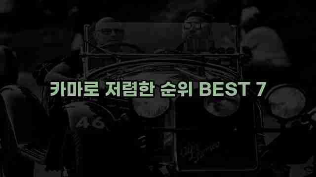 카마로 저렴한 순위 BEST 7